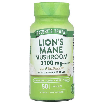 Nature's Truth,猴头菇 + BioPerine，2100 毫克，50 粒胶囊