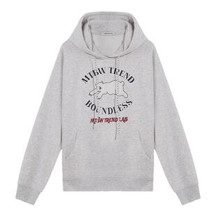 美特斯邦威卫衣女春季新款青少年潮流舒适针织宽松短款连帽上衣