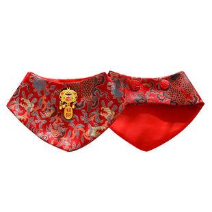 狗狗衣服宠物猫咪唐装斗篷泰迪比熊婚礼服过新年配饰围脖中式汉服