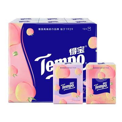 Tempo得宝手帕纸甜心桃4层12小包