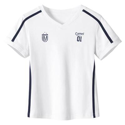 骆驼正肩T神运动短袖女2026夏季新款网球风休闲半袖V领短款T恤