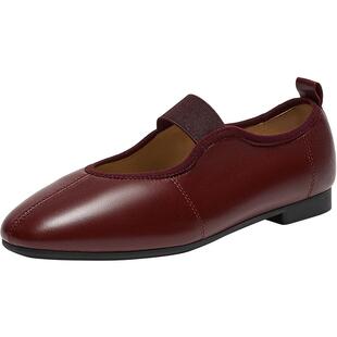 Bata羊皮书玛丽珍2025秋季商场新款通勤软底浅口单鞋ART43CQ5