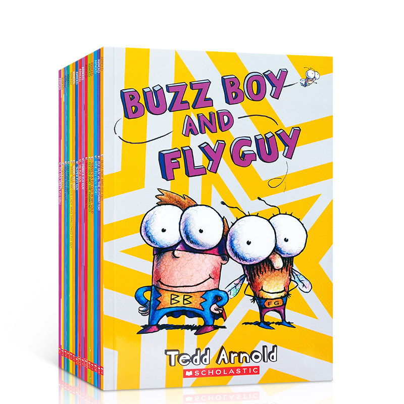 【支持学乐点读笔】正版送音频 Fly Guy 15册盒装 英文原版全彩爆笑漫画章节桥梁书绘本Shoo/Fly High/Meets Fly Girl flyguy