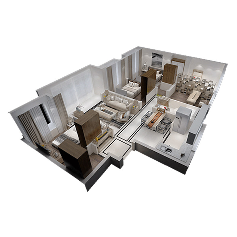 Revit建筑BIM代做动画SU模型D5渲染门头室内装修设计3D效果图制作