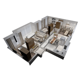 Revit建筑BIM代做动画SU模型D5渲染门头室内装修设计3D效果图制作