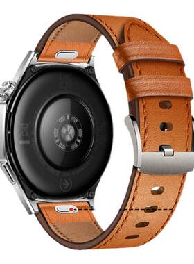 适用华为GT5手表带gt5pro按压式真皮watchgt5同款按压GT4运动gt3腕表2pro智能watch4pro红色男式棕色牛皮带