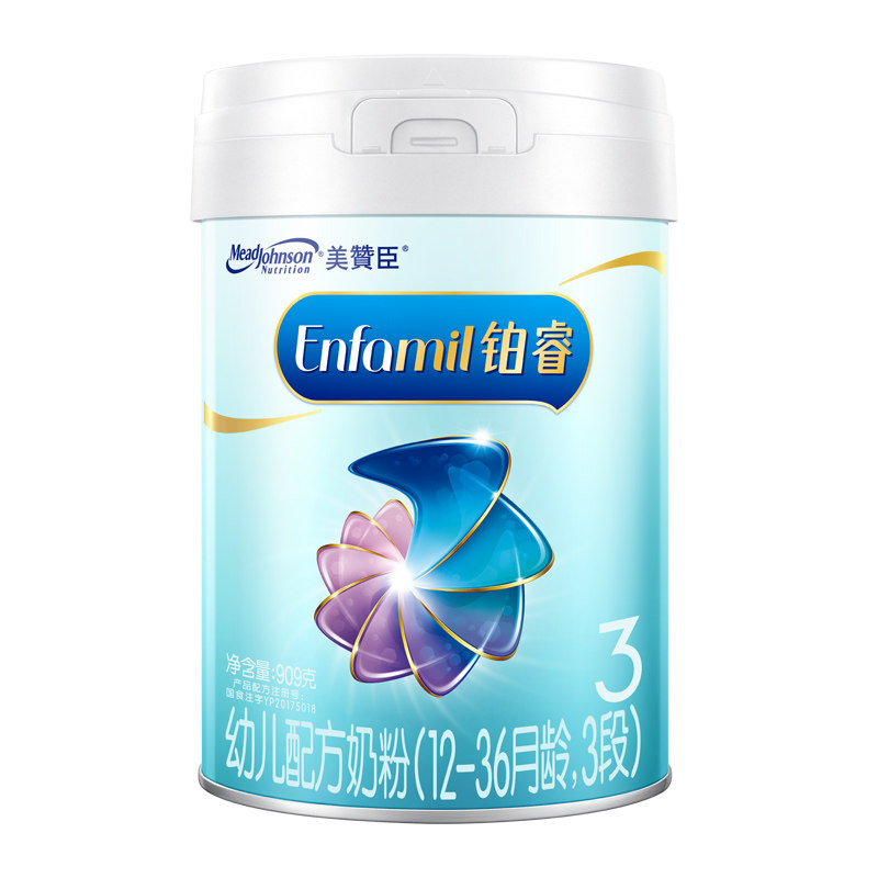 美赞臣铂睿3段奶粉909g6罐含DHA