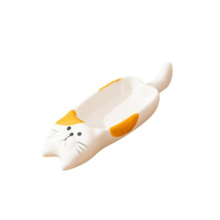 陶瓷猫笔洗趴趴猫短腿猫洗笔笔搁蘸墨可爱水彩笔洗镇纸小容量创意