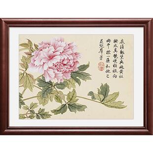 中式电表箱装饰画免打孔实木配电箱电源开关遮挡挂画餐厅花鸟国画