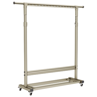 阳台晾衣架落地衣架单杆移动挂衣架家用可升降晾衣杆卧室晒衣架