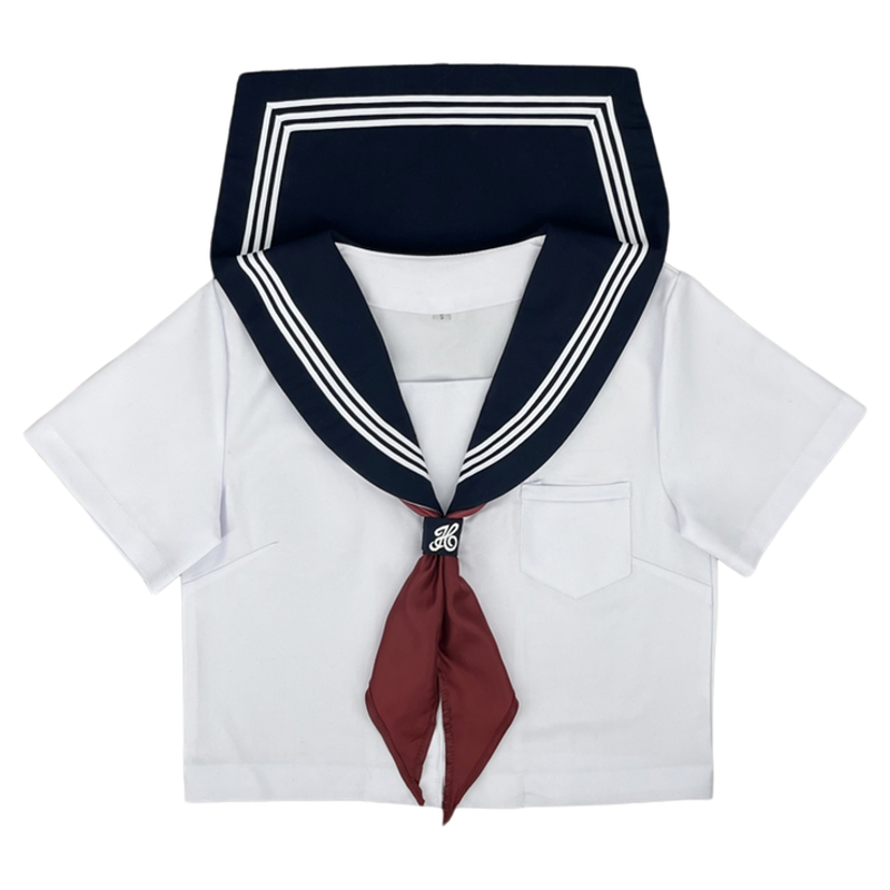 兔言舍白三本正统日系基础款绀领关西襟水手服学院风原创JK制服女