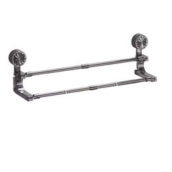 浴室免打孔不锈钢伸缩旋转毛巾架