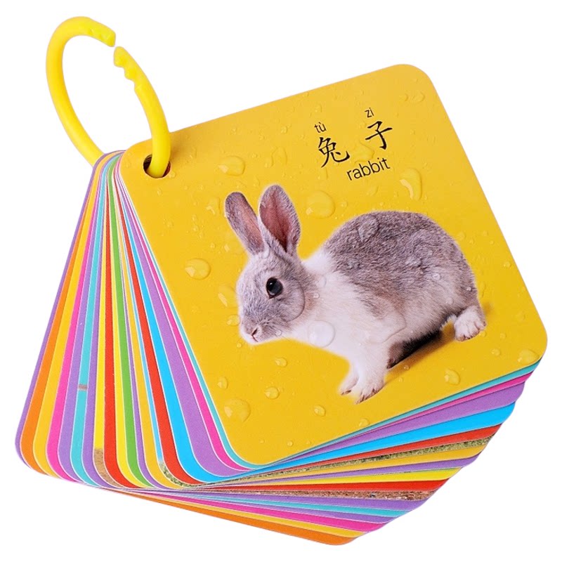 宝宝早教认知卡片撕不烂书婴幼儿看图识字动物儿童启蒙益智玩具