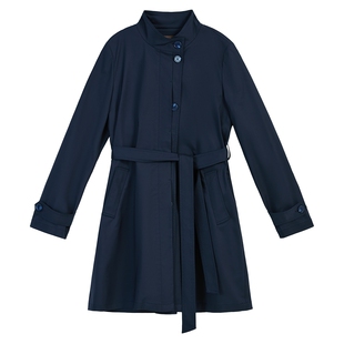 YINER音儿专选2026春季新款时尚通勤翻立两用领系带收腰风衣外套