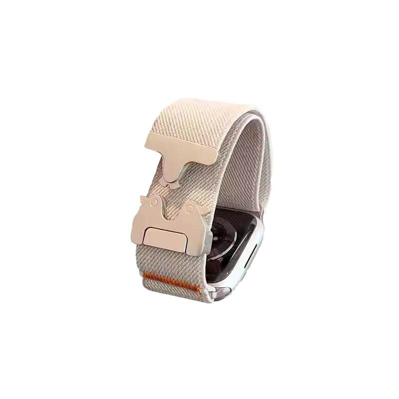 适用苹果iwatch编织降落伞扣表带