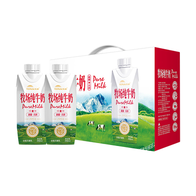 天润营养含钙浓缩全脂牧场纯牛奶