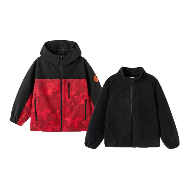 巴拉巴拉男童外套儿童三合一冲锋衣大童拜年服2026春装新款童装潮