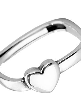 925银爱心戒指简约时尚个性免摘