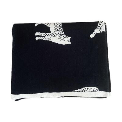 轻奢猎豹提花针织毯四季通用