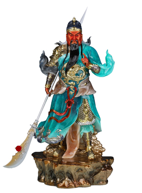 汉白玉横刀关公店铺开业武财神