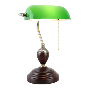 北欧式民国老上海复古典怀旧实木绿色银行灯卧室床头书房书桌台灯