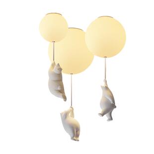 北极小熊吊灯ins款网红儿童卧室房间玄关创意过道走廊圆球吸顶灯