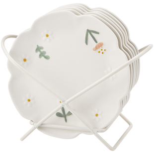 精致小吃碟陶瓷吐骨盘碟高端骨头碟网红吐骨头盘家用高档小盘碟子