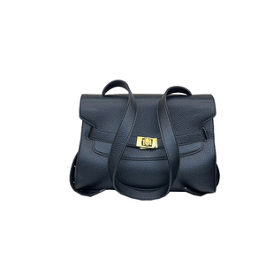 2025新款韩版荔枝纹软皮邮差包小众设计休闲皮带扣单肩包斜跨包女