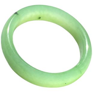 新艺玉苑和田玉乌兰海苹果绿碧玉手工戒指指环跑环一手货源