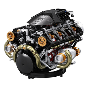 【顺丰包邮】异启积木v8发动机模型汽车男孩拼装玩具积玩视界推荐