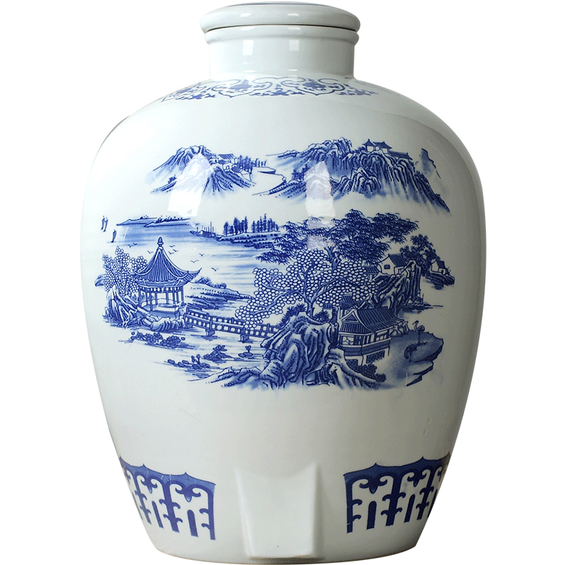 景德鎮(zhèn)陶瓷酒壇酒罐10斤20斤30斤50斤裝長(zhǎng)期存酒專用酒瓶泡酒缸子