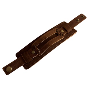 复古棕色牛皮手链女2026新款民族风ins小众多层叠戴手环中古手饰