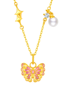 中国黄金出品999足金蝴蝶吊坠