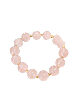 粉水晶手串12mm大珠招桃花手链