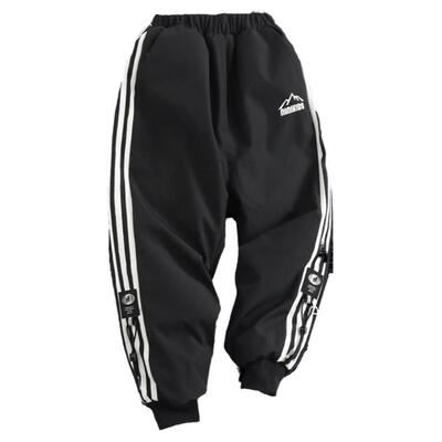 童装羽绒裤外穿侧边条纹加厚保暖