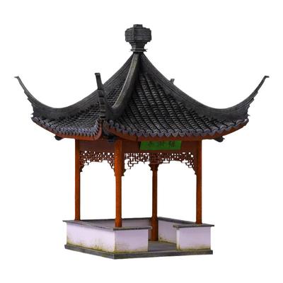 苏州绿漪亭古建筑模型实木摆件