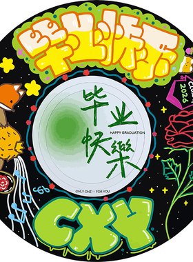 毕业纪念品黑胶唱片diy数字油画