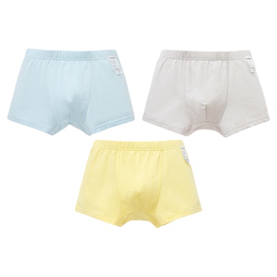巴拉巴拉儿童内裤棉平角男童四角短裤纯色小童中大童不夹PP三条装