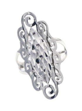 典雅修长食指戒指活口可调纯银女