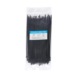 多邦国标黑色3*150mm 100根 宽2.5mm 自锁式尼龙扎带中性包装