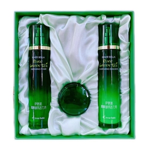 上海伊蓓诺化妆品正品精粹绿茶活力系列 绿茶三件套