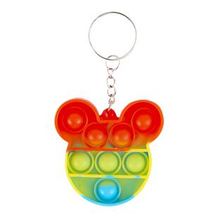 彩虹按按乐钥匙扣儿童解压玩具幼儿园小朋友分享礼品户外广场热卖