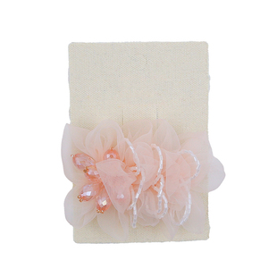 超仙白色网纱花边水晶发夹儿童森系发饰女童侧边发卡发饰头饰漂亮