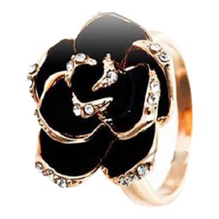 女时尚玫瑰花朵开口夸张食指戒指小众设计轻奢高级感2025新款爆款