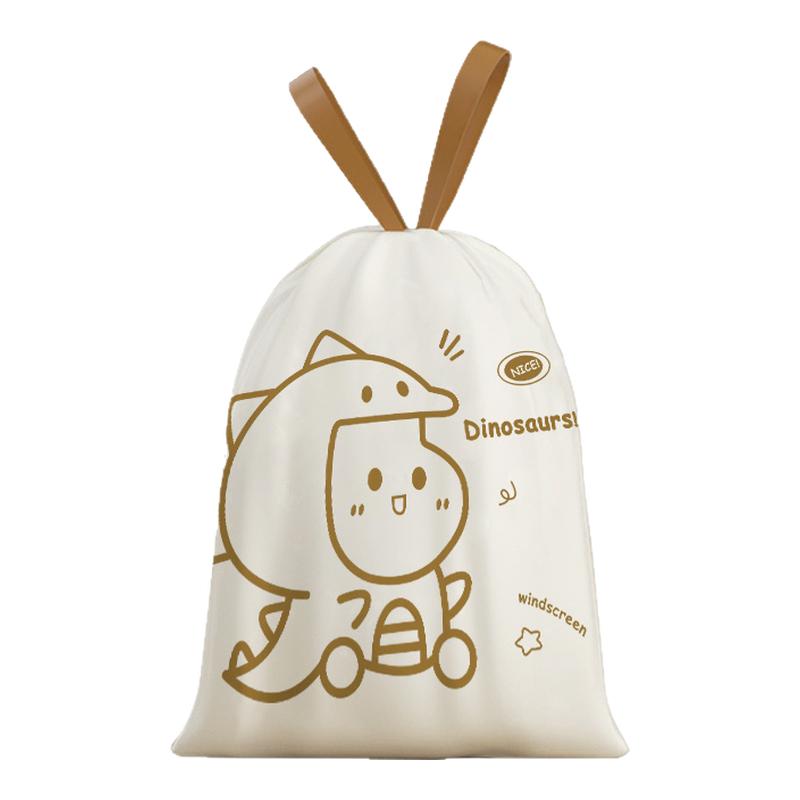 抽绳垃圾袋加厚手提式家用厨房宿舍用塑料袋小恐龙免撕清洁袋加大