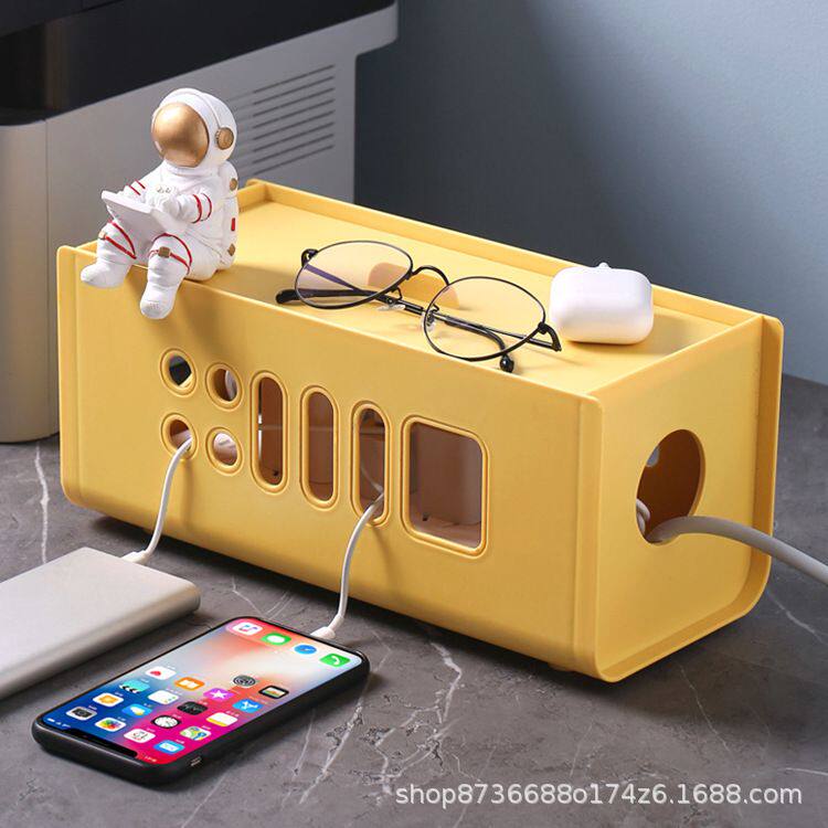 电源线收纳盒插排插座充电线插线板数据集线盒桌面整理神器理线器