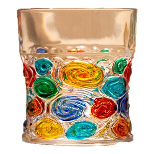 SkyBloom诗客梵高星空彩色玻璃水晶威士忌杯洋酒杯家用高档炫彩杯