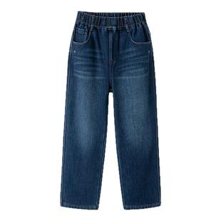 巴拉巴拉男童牛仔裤儿童直筒加绒裤子大童长裤2026春季新款童装厚