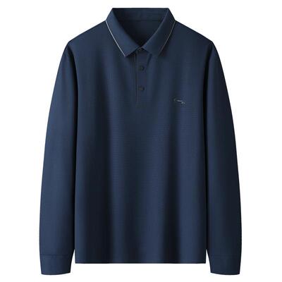 加肥加大码胖子翻领无痕长袖t恤