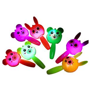 新款发光手摇兔子捏捏叫玩具发泄弹力毛毛球儿童玩具地摊夜市摆摊